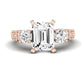 Angelonia Emerald Moissanite Bridal Set rosegold