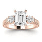 Angelonia Emerald Moissanite Bridal Set rosegold