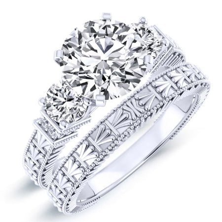 1.00 ct - Angelonia - GIA Natural Round Diamond Bridal Set