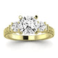 Angelonia Diamond Matching Band Only (does Not Include Engagement Ring) For Ring With Cushion Center yellowgold