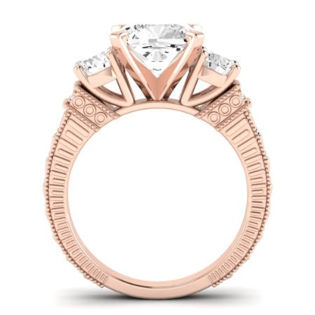 Angelonia Diamond Matching Band Only (does Not Include Engagement Ring) For Ring With Cushion Center rosegold