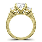 Angelonia Diamond Matching Band Only (does Not Include Engagement Ring) For Ring With Cushion Center yellowgold