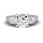 Angelonia Diamond Matching Band Only (does Not Include Engagement Ring) For Ring With Cushion Center whitegold