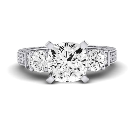 Angelonia Diamond Matching Band Only (does Not Include Engagement Ring) For Ring With Cushion Center whitegold