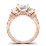 Angelonia Diamond Matching Band Only (does Not Include Engagement Ring) For Ring With Emerald Center rosegold