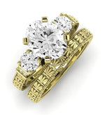 Angelonia Diamond Matching Band Only (does Not Include Engagement Ring) For Ring With Oval Center yellowgold