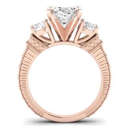 Angelonia Diamond Matching Band Only (does Not Include Engagement Ring) For Ring With Oval Center rosegold