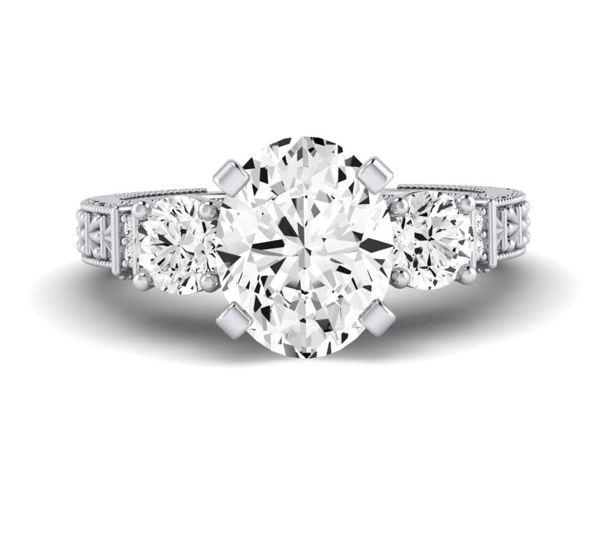 Angelonia Oval Diamond Engagement Ring (Lab Grown Igi Cert) whitegold