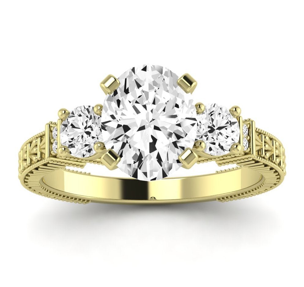 Angelonia Oval Diamond Engagement Ring (Lab Grown Igi Cert) yellowgold