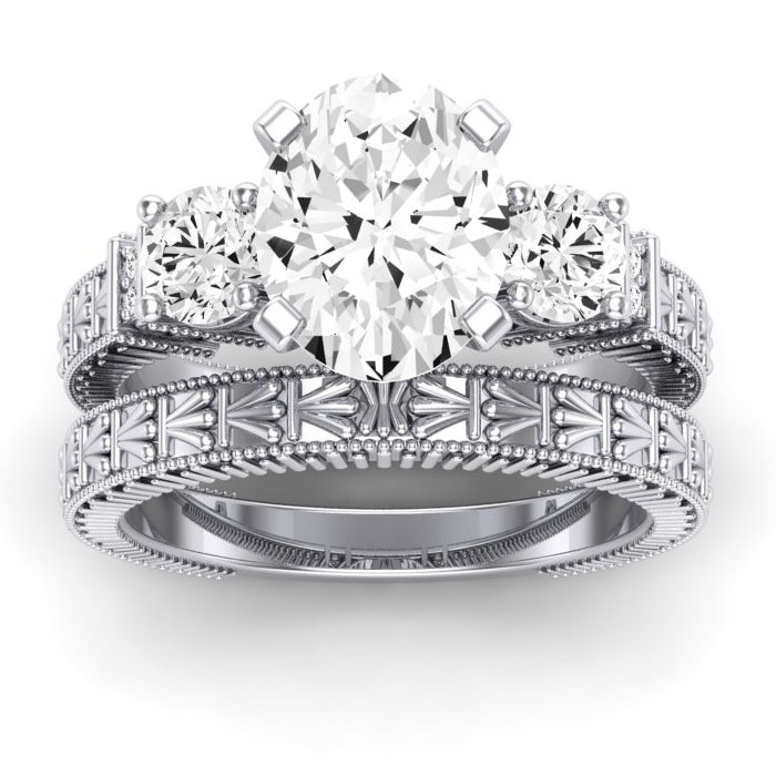 2.00 ct - Angelonia - Oval Moissanite Bridal Set