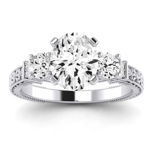 Angelonia Oval Moissanite Engagement Ring whitegold