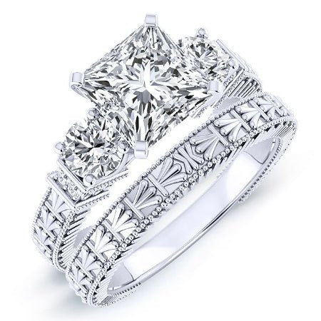 1.00 ct - Angelonia - Princess Lab Diamond Bridal Set (IGI Certified)