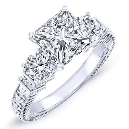 4.00 ct - Angelonia - Princess Lab Diamond Engagement Ring (IGI Certified)