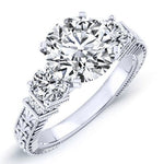 Angelonia Round Moissanite Engagement Ring whitegold