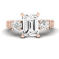 Angelonia Emerald Diamond Engagement Ring (Lab Grown Igi Cert) rosegold