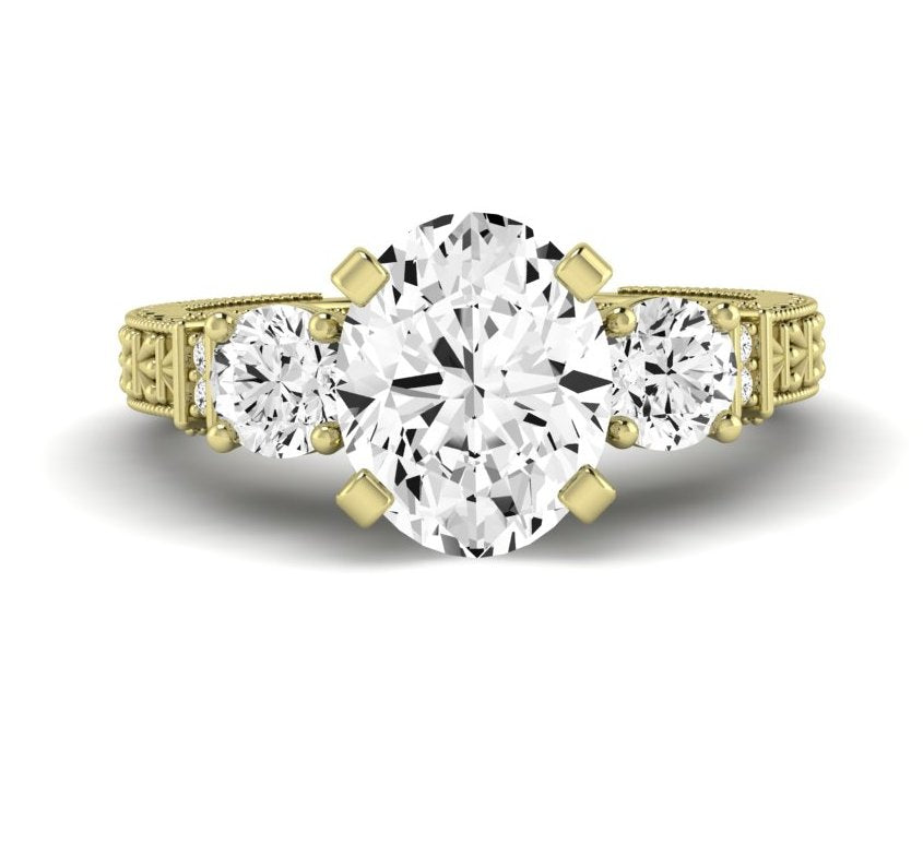 Angelonia Oval Diamond Engagement Ring (Lab Grown Igi Cert) yellowgold