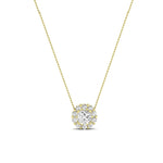 Angelwing Cushion Cut Diamond Halo Necklace (Clarity Enhanced) yellowgold