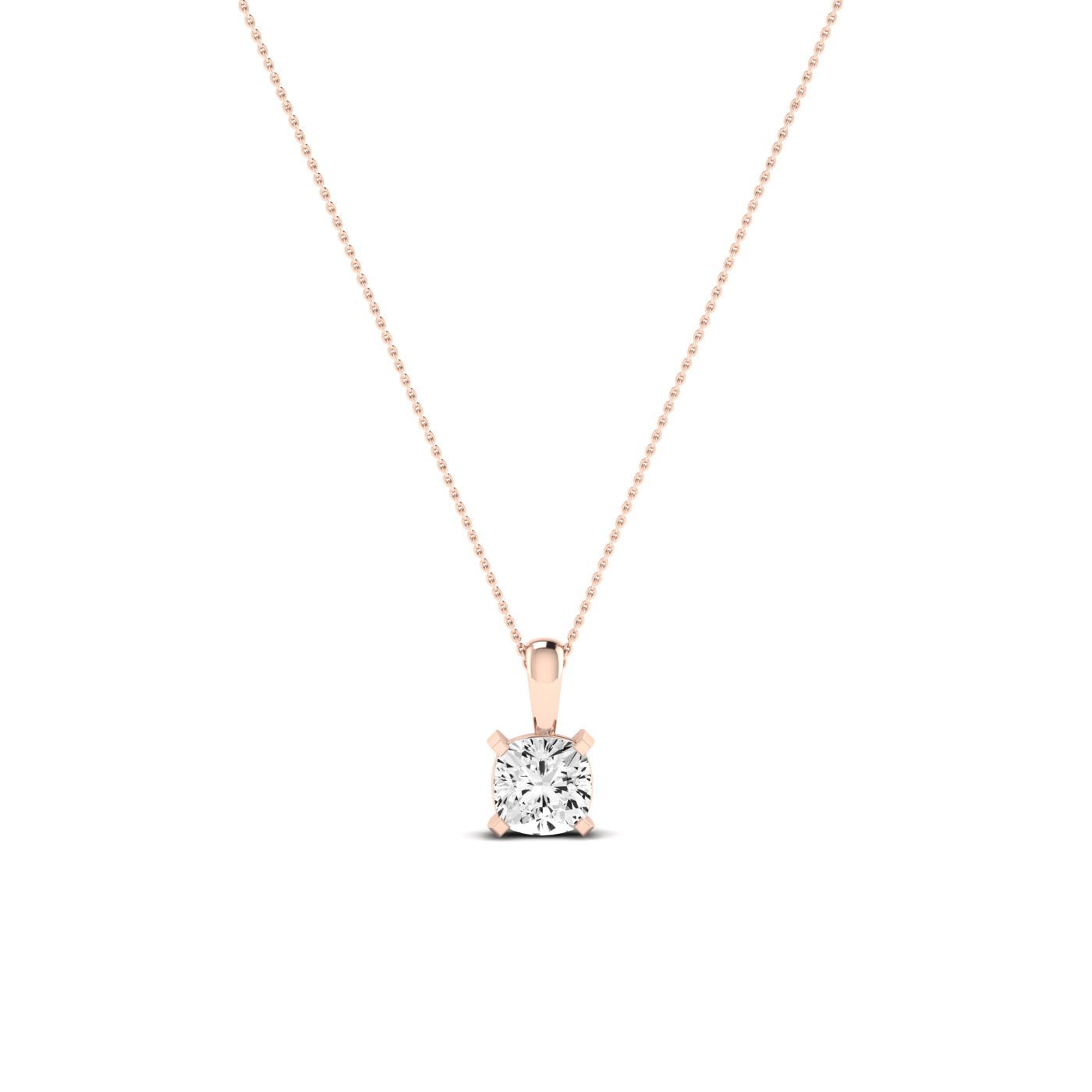 Angelwing Round Cut Lab Diamond Halo Necklace - BeverlyDiamonds