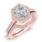 Anise Cushion Moissanite Bridal Set rosegold