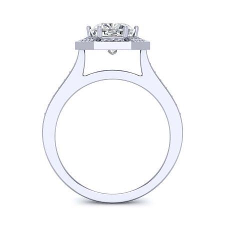 Anise Moissanite Matching Band Only (engagement Ring Not Included) For Ring With Cushion Center whitegold
