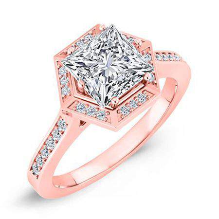 Anise Princess Diamond Engagement Ring (Lab Grown Igi Cert) rosegold