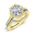 Anise Round Moissanite Bridal Set yellowgold