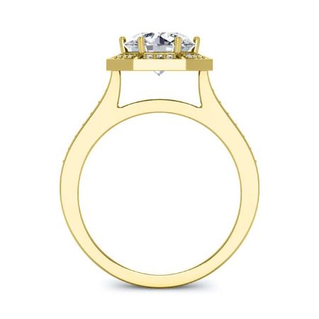 Anise Round Moissanite Engagement Ring yellowgold