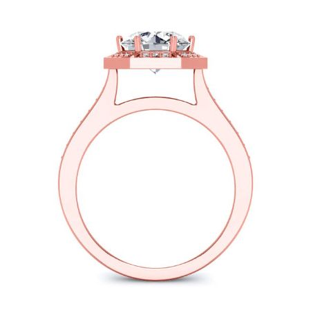 Anise Round Moissanite Engagement Ring rosegold