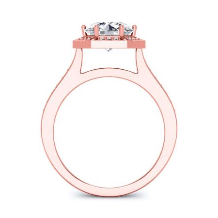 Anise Round Moissanite Engagement Ring rosegold