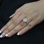 Anise Round Moissanite Engagement Ring whitegold