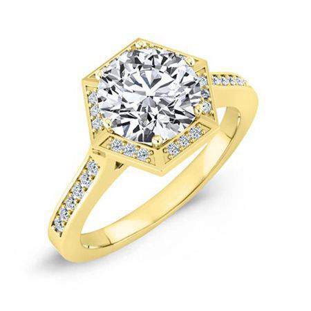 Anise Round Diamond Engagement Ring (Lab Grown Igi Cert) yellowgold