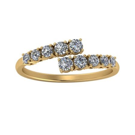 Anthea Split Bar Trendy Diamond Wedding Ring yellowgold