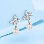 Antoinette Diamond & Pearl Earrings whitegold