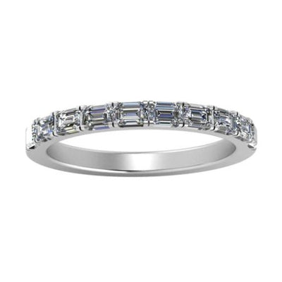 Anya Baguette Trendy Diamond Wedding Ring whitegold