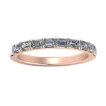 Anya Baguette Trendy Moissanite Wedding Ring rosegold