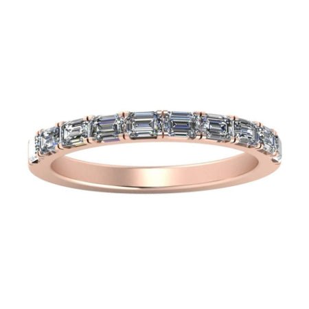 Anya Baguette Trendy Moissanite Wedding Ring rosegold