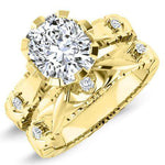 Arbor Cushion Moissanite Bridal Set yellowgold