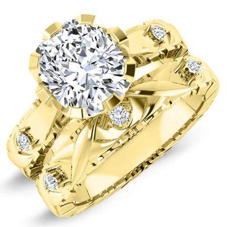 Arbor Cushion Moissanite Bridal Set yellowgold
