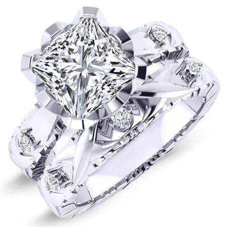 1.00 ct - Arbor - GIA Natural Princess Diamond Bridal Set