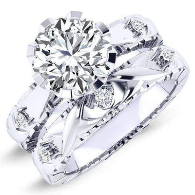 Arbor Round Moissanite Bridal Set whitegold