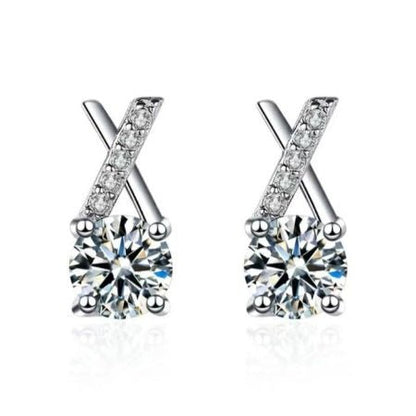 Ariana Round Diamond Stud Earrings (Clarity Enhanced) whitegold