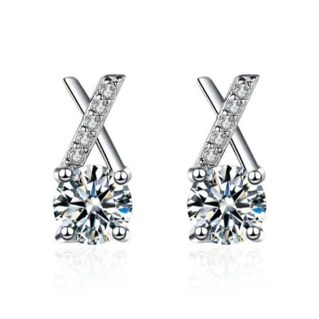 Ariana Round Moissanite Stud Earrings whitegold