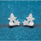 Ariel Round Leaf Pearl &  Moissanite Stud Earrings whitegold