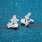 Ariel Round Leaf Pearl &  Moissanite Stud Earrings whitegold