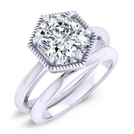 Aspen Cushion Moissanite Bridal Set whitegold