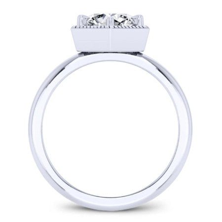 Aspen Cushion Moissanite Bridal Set whitegold