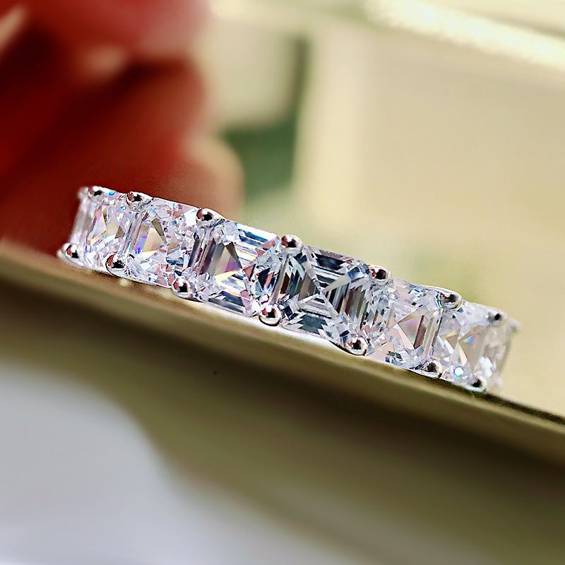 Asscher Cut Diamond Eternity Band - BeverlyDiamonds