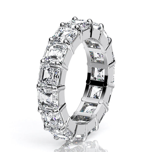 Asscher Cut Lab Diamond Eternity Band - BeverlyDiamonds