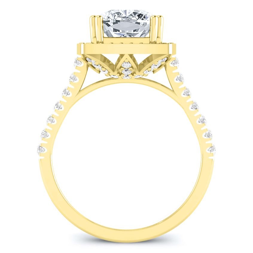 Aster Cushion Moissanite Engagement Ring yellowgold