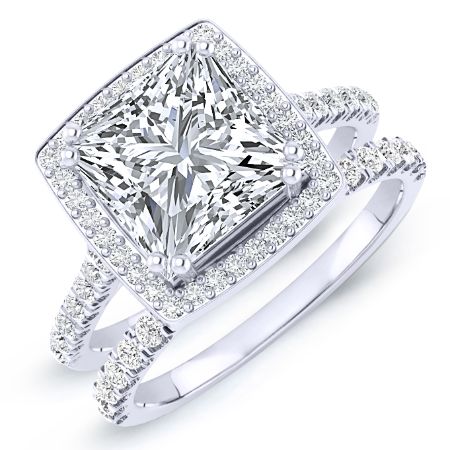 Aster Diamond Matching Band Only (engagement Ring Not Included) For Ring With Princess Center whitegold